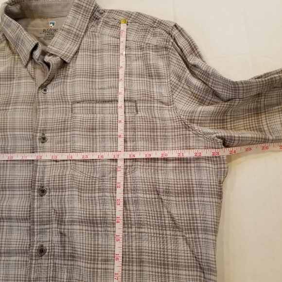 Kuhl Long Sleeve Button Up Men’s Gray Shirt Size Large Flannel Mid Weight - Picture 7 of 7